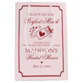 Perfect Match Bridal Shower Bachelorette Favor ミディアムペーパーバッグ