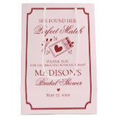 Perfect Match Bridal Shower Bachelorette Favor ミディアムペーパーバッグ (裏面)