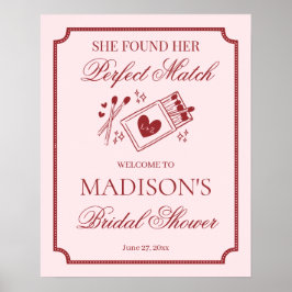 Perfect Match Made in Heaven Bridal Shower Welcome ポスター
