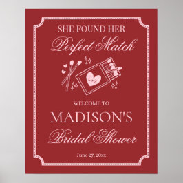 Perfect Match Made in Heaven Bridal Shower Welcome ポスター