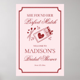 Perfect Match Made in Heaven Bridal Shower Welcome ポスター