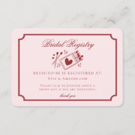 Perfect Match Made in Heaven Pink Bridal Registry エンクロージャーカード
