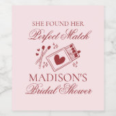 Perfect Match Matchbox Bridal Shower ワインラベル (シングルラベル)