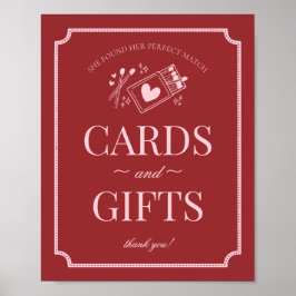 Perfect Match Matchbox Bridal Shower Cards & Gifts ポスター