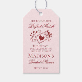 Perfect Match Matchbox Bridal Shower Favor ギフトタグ