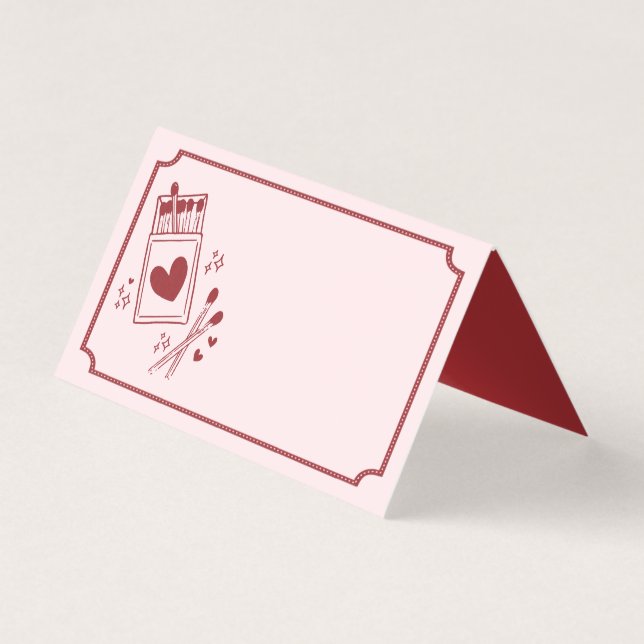 Perfect Match Matchbox Bridal Shower Place Card (正面)