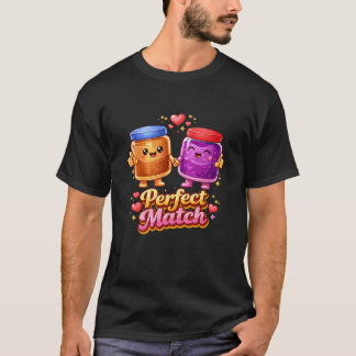 Perfect Match Peanut Butter and Jelly Cute Couple Tシャツ