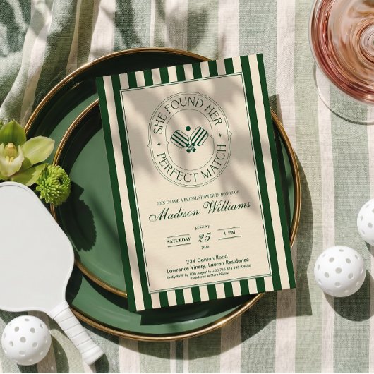 Perfect Match Pickleball Bridal Shower Invitation 招待状