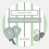 Perfect Match Pickleball Bridal Shower Thank You ラウンドシール (正面)