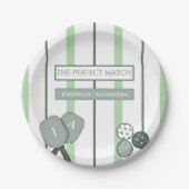 Perfect Match Pickleball Couples Bridal Shower ペーパープレート (正面)