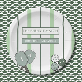 Perfect Match Pickleball Couples Bridal Shower ペーパープレート
