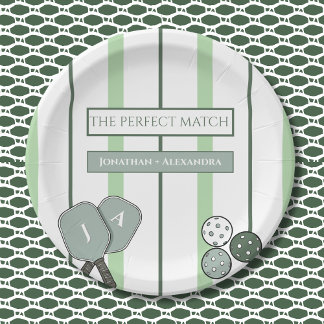 Perfect Match Pickleball Couples Bridal Shower ペーパープレート