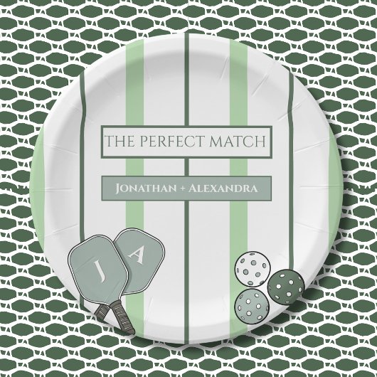 Perfect Match Pickleball Couples Bridal Shower ペーパープレート