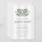 Perfect Match Tennisブライダルシャワーへの招待 招待状 (正面)