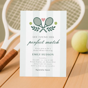 Perfect Match Tennisブライダルシャワーへの招待 招待状