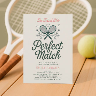 Perfect Match Tennisブライダルシャワーへの招待 招待状
