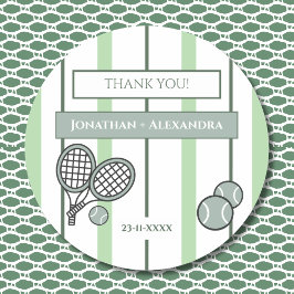 Perfect Match Tennis Couple Shower Thank You ラウンドシール