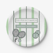 Perfect Match Tennis Couples Bridal Shower ペーパープレート (正面)