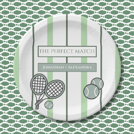 Perfect Match Tennis Couples Bridal Shower ペーパープレート