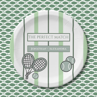 Perfect Match Tennis Couples Bridal Shower ペーパープレート