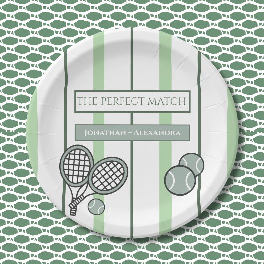 Perfect Match Tennis Couples Bridal Shower ペーパープレート