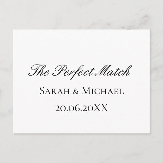Perfect Match Wedding Matchbox–PersonalizedEdition ポストカード (正面)