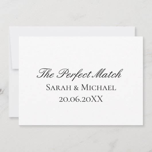 Perfect Match Wedding Matchbox–PersonalizedEdition 招待状 (正面)