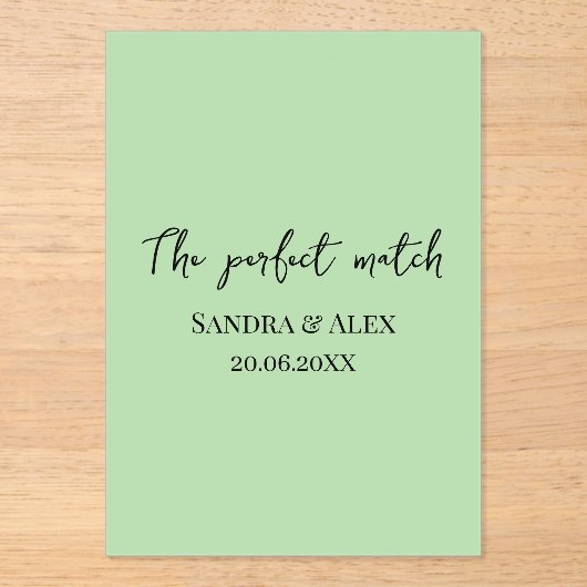 Perfect Match Wedding Matchbox – Premium Edition アクリル招待状 (正面)