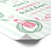 Perfect Matcha Bridal Shower Green Welcome Sign ポスター (角)