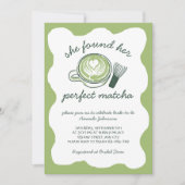 Perfect Matcha Green Tea Hand Drawn Bridal Shower 招待状 (正面)
