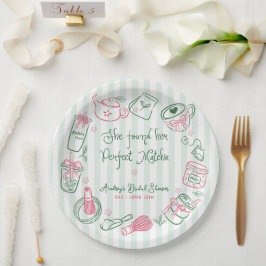 Perfect Matcha Pink and Green Bridal Shower ペーパープレート