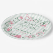 Perfect Matcha Pink and Green Bridal Shower ペーパープレート (アングル)