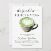 Perfect Matcha Sage Green Coffee Bridal Shower 招待状 (正面)