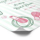 Perfect Matcha Stripes Bridal Shower Welcome Sign ポスター (角)