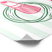 Perfect Matcha Stripes Bridal Shower Welcome Sign ポスター (角)