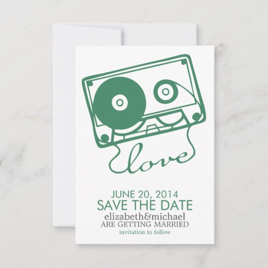Perfect Mix Wedding日付{green}を保存 招待状 (正面)