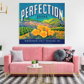 Perfect Orange LabelColton, CA キャンバスプリント (インサイチュ (リビング))