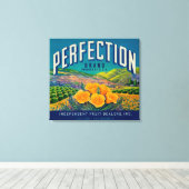 Perfect Orange LabelColton, CA キャンバスプリント (インサイチュ (ウッドフロア))