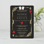 Perfect Pair Ace Casino Las Vegas Poker Wedding 招待状 (スタンド正面)