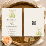 Perfect Pair Bow QR Code Bridal Shower 招待状<br><div class="desc">Perfect pair coquette bow bridal shower invitation featuring a soft, feminine bow design with a romantic modern aesthetic. Includes an integrated QR code that links directly to the gift registry for easy guest access. Ideal for elegant bridal showers, coquette themed celebrations, and stylish pre wedding gatherings. Fully editable text with...</div>