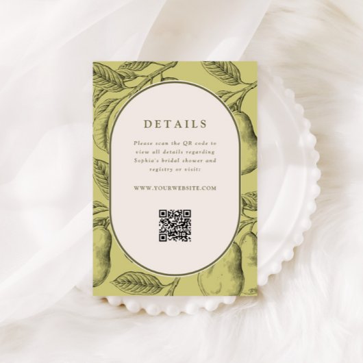 Perfect Pair Bridal Shower QR Code エンクロージャーカード