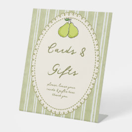 Perfect pair pear bridal shower gift table sign 台座サイン