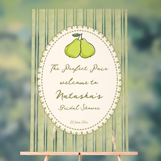 Perfect pair pear bridal shower welcome sign アクリルサイン (ニュートラル)