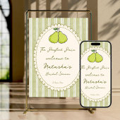 Perfect pair pear bridal shower welcome sign ポスター