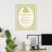 Perfect pair pear bridal shower welcome sign ポスター (ホームオフィス)