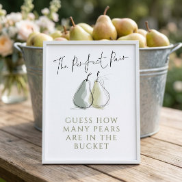 Perfect Pair Pear How Many Bridal Shower Game ポスター
