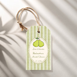 Perfect pair sage green pear bridal shower favor ギフトタグ