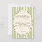 Perfect pair sage green stripe pear bridal shower サンキューカード (裏面)