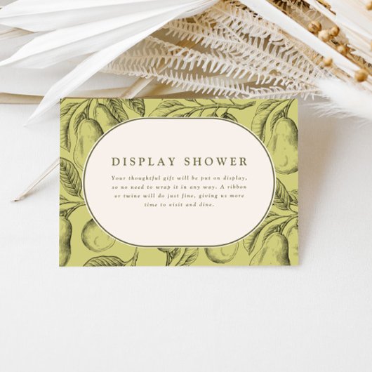 Perfect Pair Vintage Pear Bridal Shower エンクロージャーカード