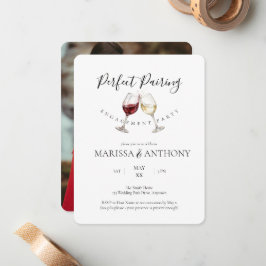 Perfect Pairing Wine Glass Theme Engagement Party ノートカード